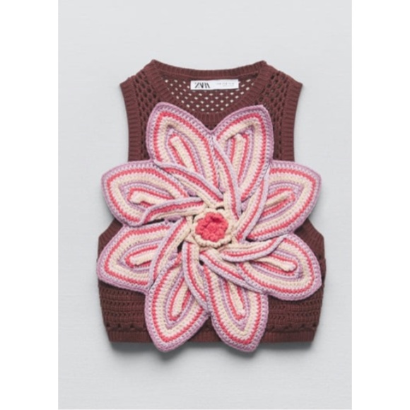 Zara Tops - COPY - ZARA ~FLOWER CROCHET CROP TOP (NWOT)